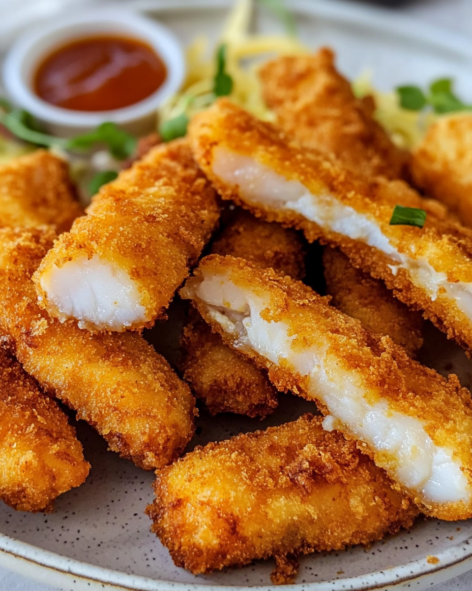 Knusprige Fischstäbchen ohne Fettbad