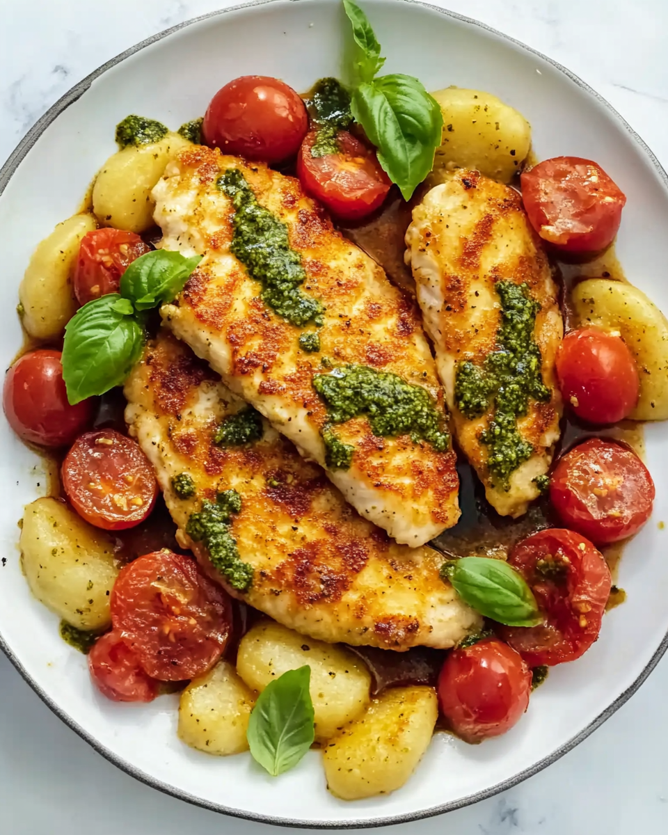 Hähnchenschnitzel mit Pesto-Schupfnudeln