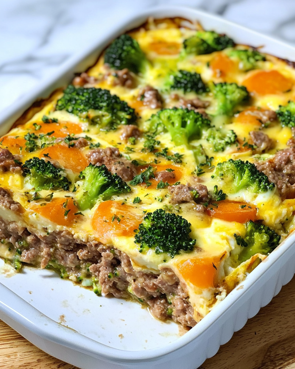 Low-Carb Brokkoli-Hack-Auflauf