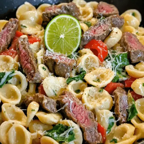 Cremige Limetten-Rindfleisch-Nudelpfanne Spezial
