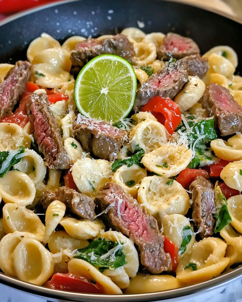 Cremige Limetten-Rindfleisch-Nudelpfanne Spezial
