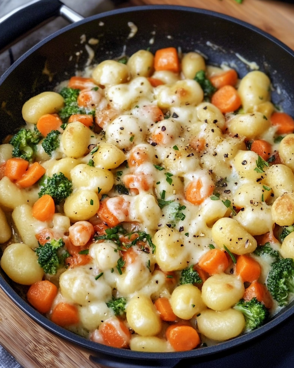 Schnelle Gnocchi-Gemüsepfanne mit Sahmesoße