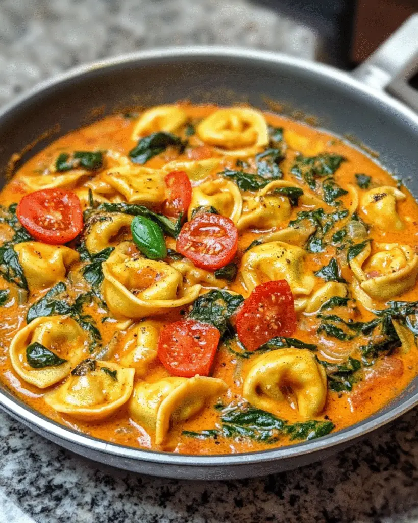 Cremige Tortellini-Spinat-Pfanne