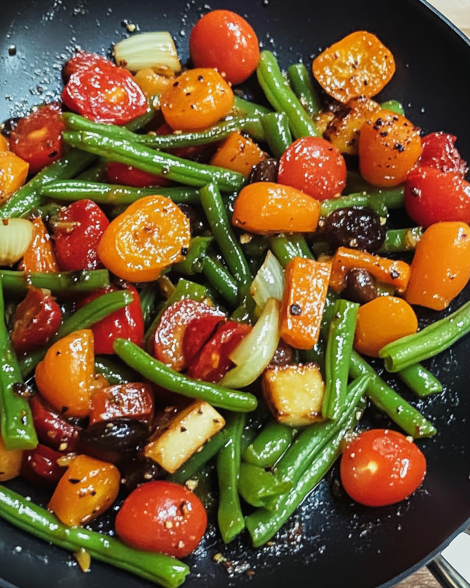 Knackiges Gemüse aus der Pfanne
