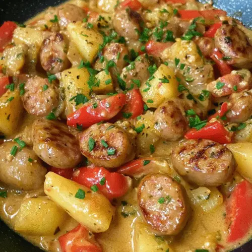Herzhafte Bratwurst-Kartoffel-Pfanne