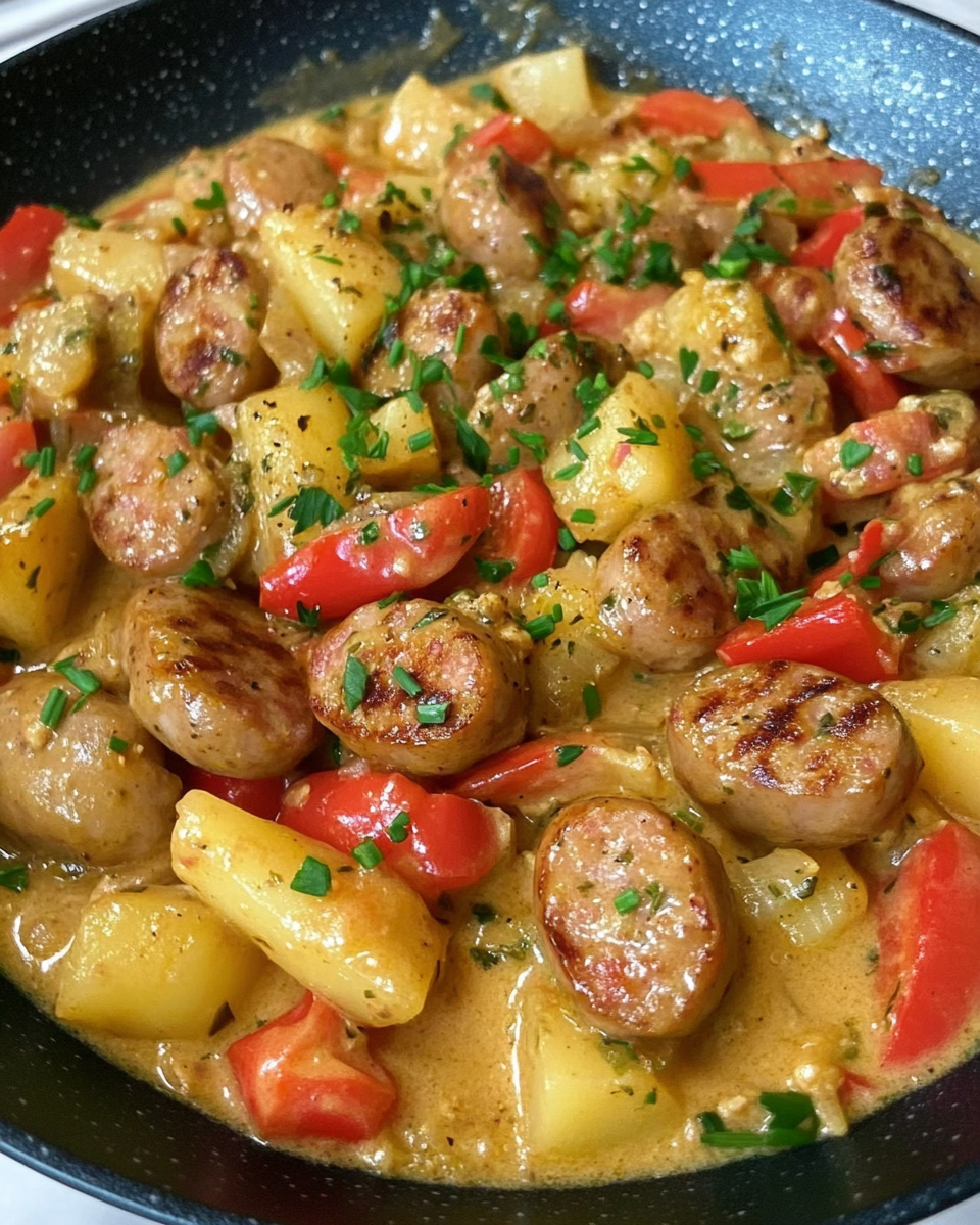 Herzhafte Bratwurst-Kartoffel-Pfanne