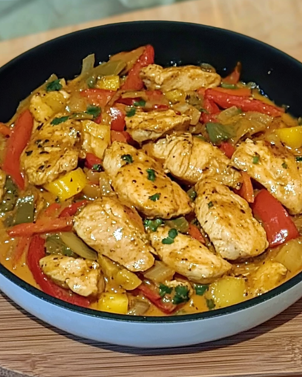 Exotisches Hähnchengeschnetzeltes in Kokos‑Currysauce