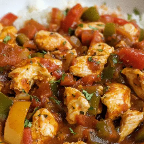 Würzige Hähnchen-Paprika-Gemüsepfanne
