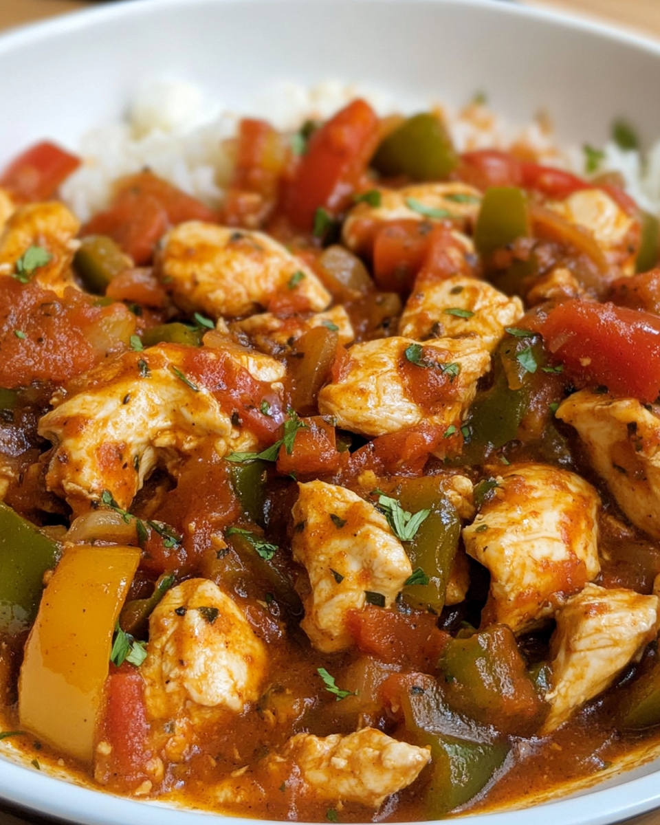 Würzige Hähnchen-Paprika-Gemüsepfanne