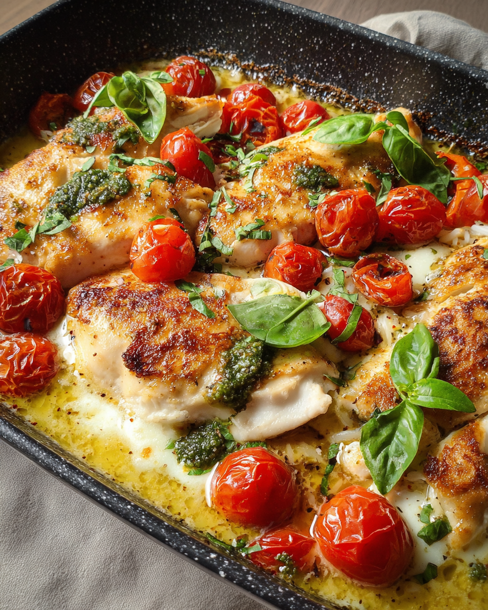 Mozzarella-Hähnchen mit Tomaten