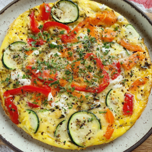 Bunte Gemüse-Frittata mit Hüttenkäse