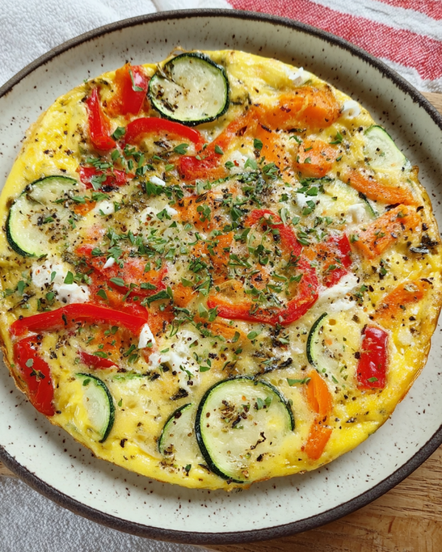 Bunte Gemüse-Frittata mit Hüttenkäse