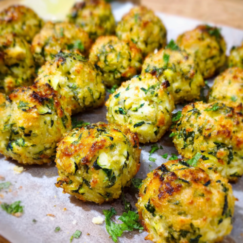 Knusprige Zucchini-Feta-Bällchen