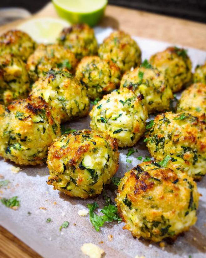 Knusprige Zucchini-Feta-Bällchen