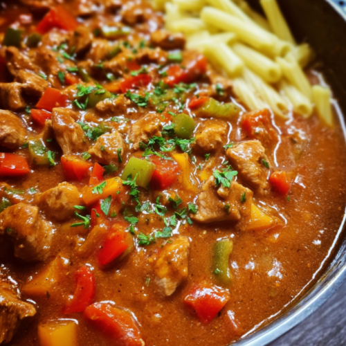 Zartes Putengulasch mit Paprika