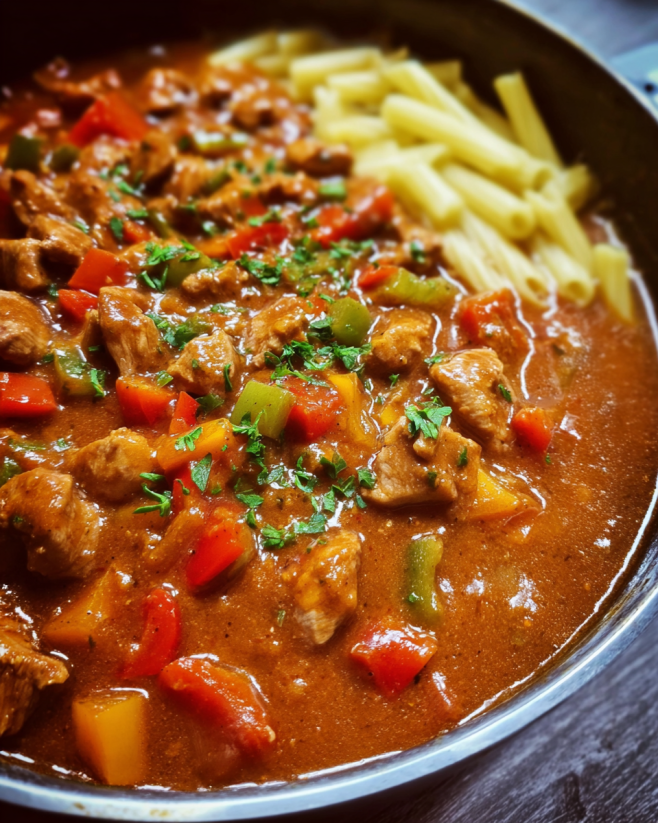 Zartes Putengulasch mit Paprika