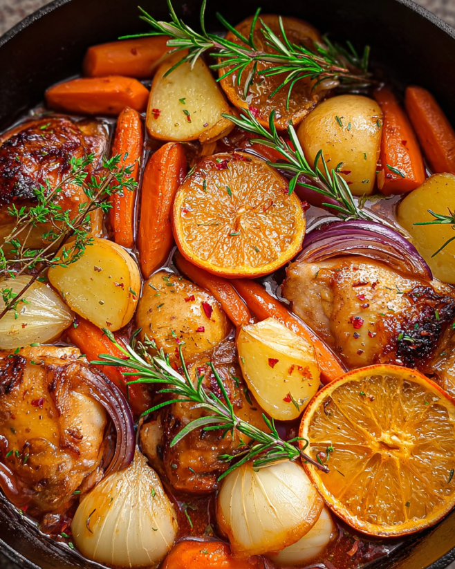Aromatisches Orangenhuhn mit Gemüse