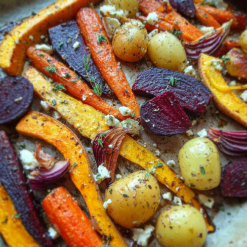 Herbstliches Kürbisgemüse mit Feta