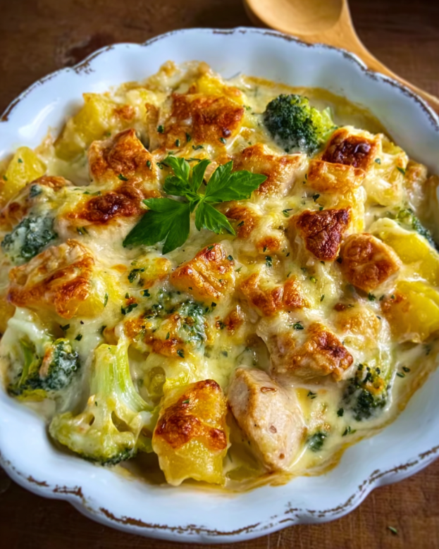 Cremiger Hähnchen-Brokkoli-Auflauf – Sommerlich & lecker