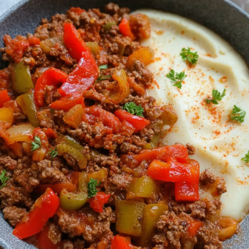 Herzhafte Paprika-Hackfleisch-Pfanne