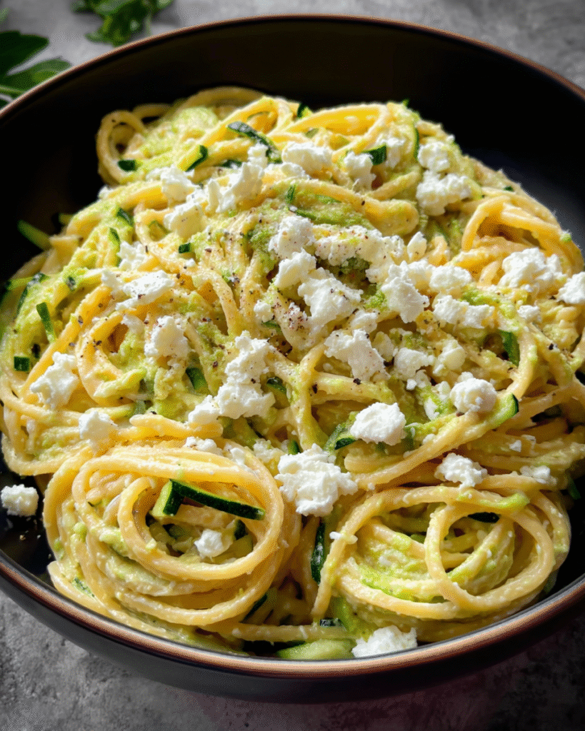Schnelle Pasta Mit Zucchini Und Feta
