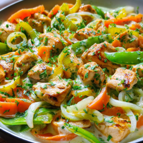 Bunte Hähnchen-Gemüse-Pfanne