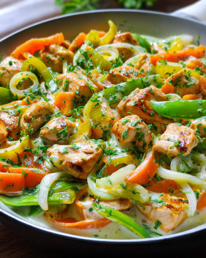 Bunte Hähnchen-Gemüse-Pfanne