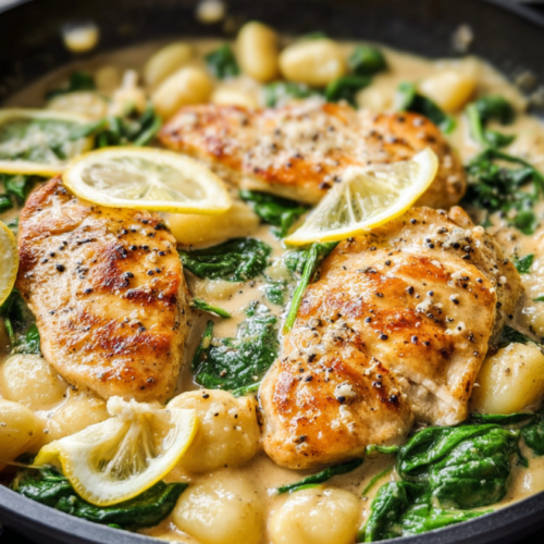 Zitronen-Hähnchen Gnocchi Pfanne