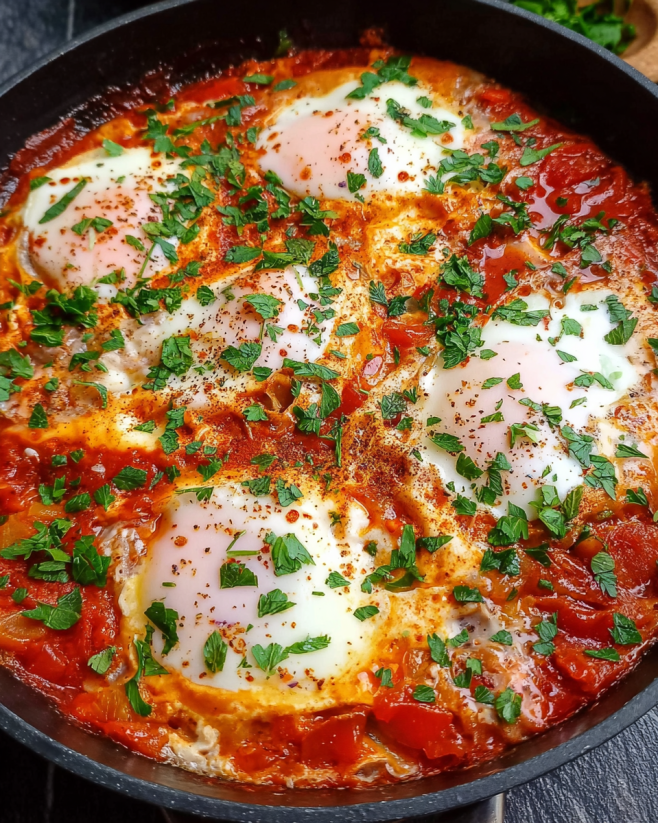 Würzige Shakshuka mit Eiern