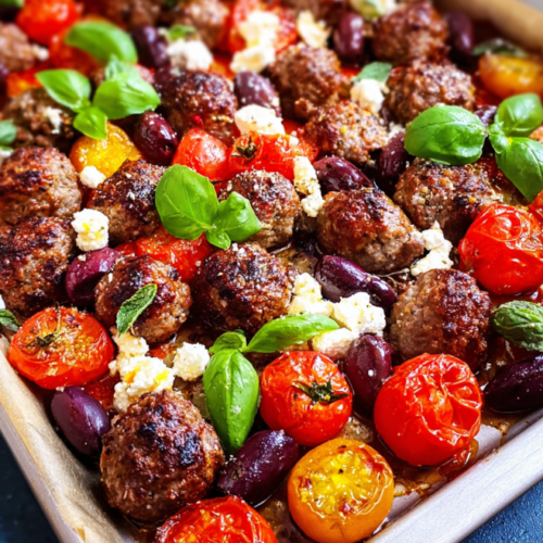 Herzhafte Gyros-Hackbällchen mit Tomaten