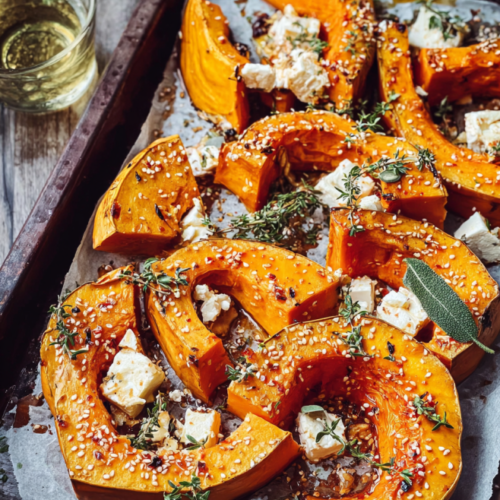 Aromatisches mediterranes Ofengemüse mit Feta