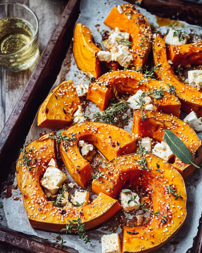 Aromatisches mediterranes Ofengemüse mit Feta