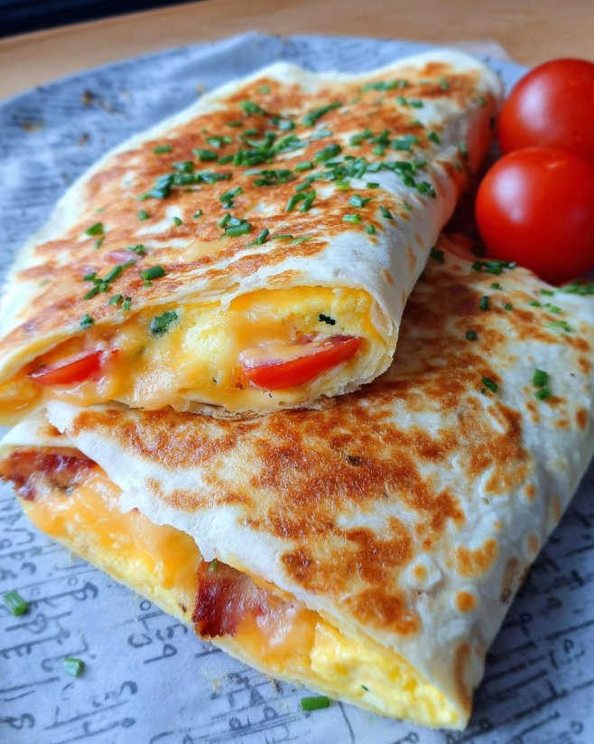 Frühstückswrap mit Ei und Käse