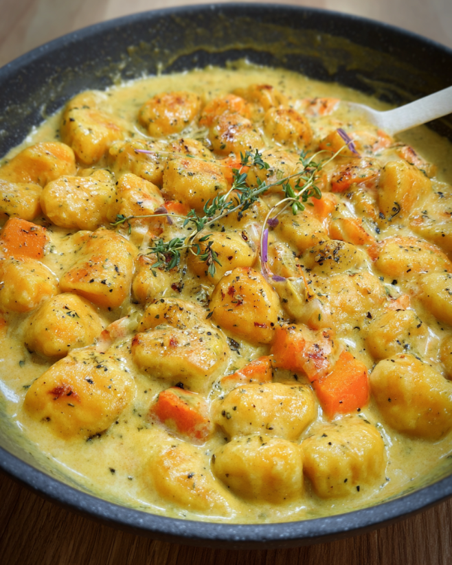 Cremige Kürbis-Gnocchi mit Curry