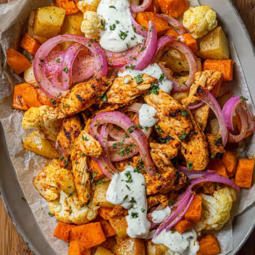 Würziger Shawarma-Teller mit Hähnchen