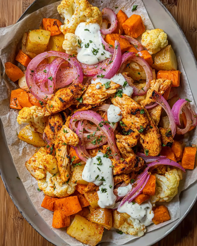 Würziger Shawarma-Teller mit Hähnchen