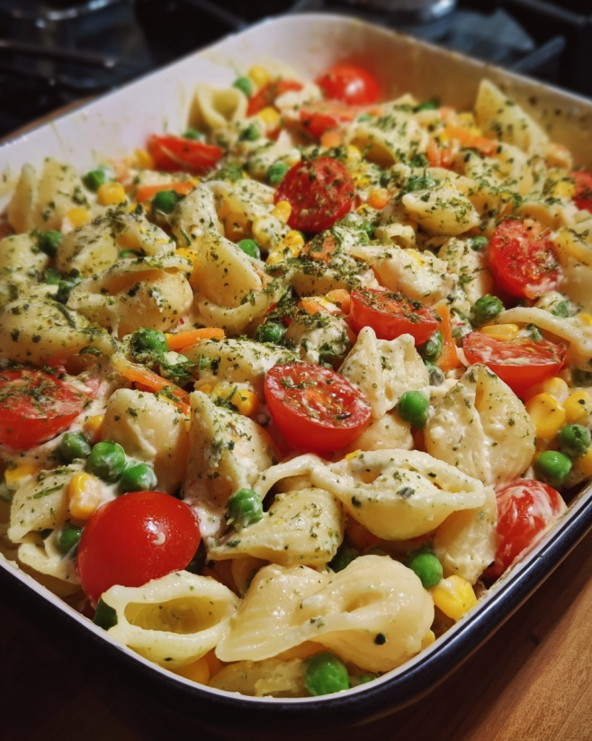 Cremige Ofenpasta mit Frischkäse