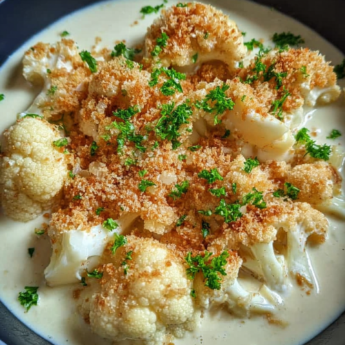 Blumenkohl mit cremiger heller Soße