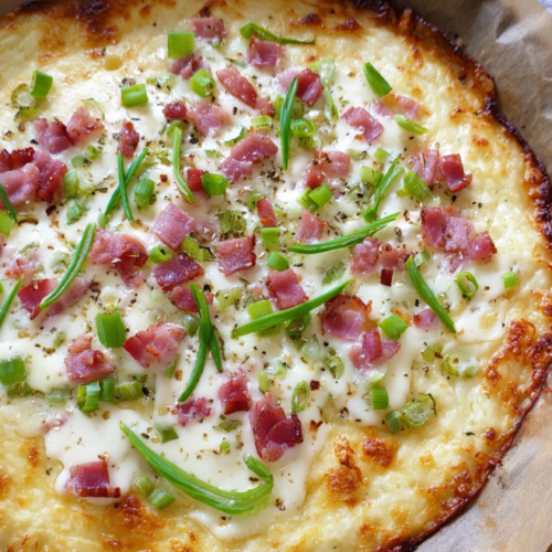 Knuspriger Low Carb Flammkuchen