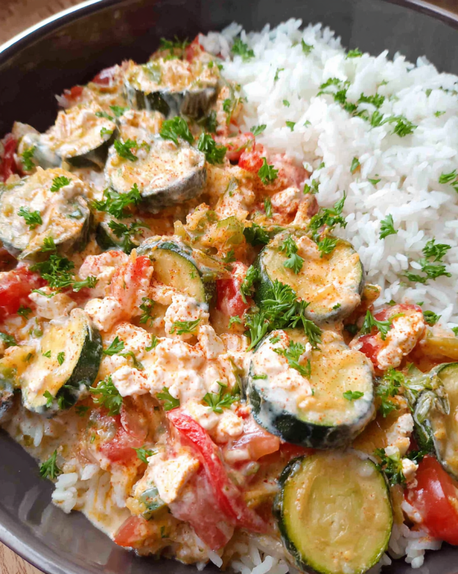 Zucchini-Reis-Pfanne