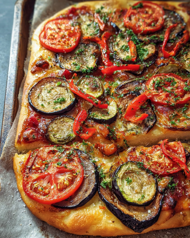 Tomaten-Auberginen-Focaccia
