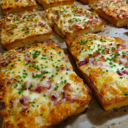 Knuspriger Flammkuchen Toast Genuss