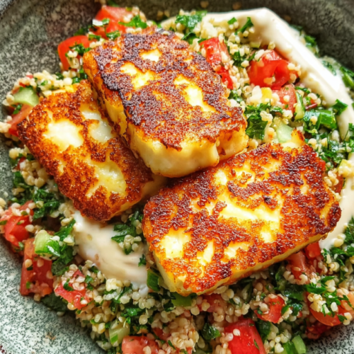 Würziger Halloumi mit Tabbouleh