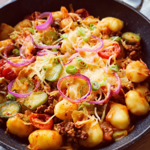Gnocchi im Cheeseburger-Stil