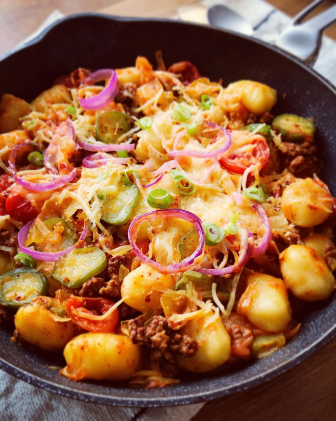Gnocchi im Cheeseburger-Stil
