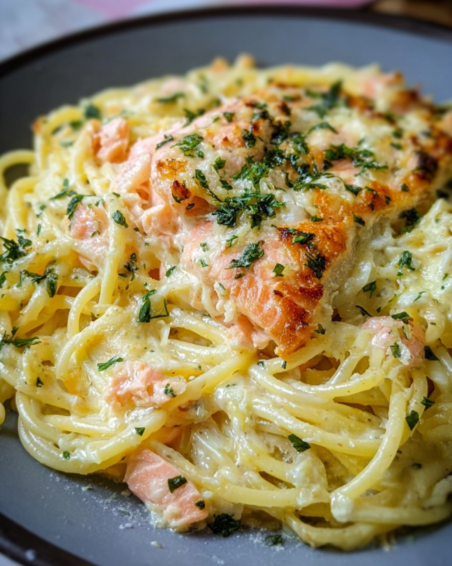Spaghetti Lachs Auflauf Rezept