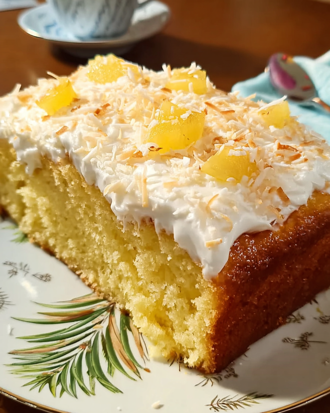 Saftiger Ananas-Kokos-Traumkuchen