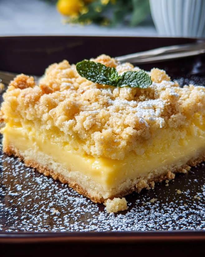 Cremiger Pudding-Streuselkuchen vom Blech