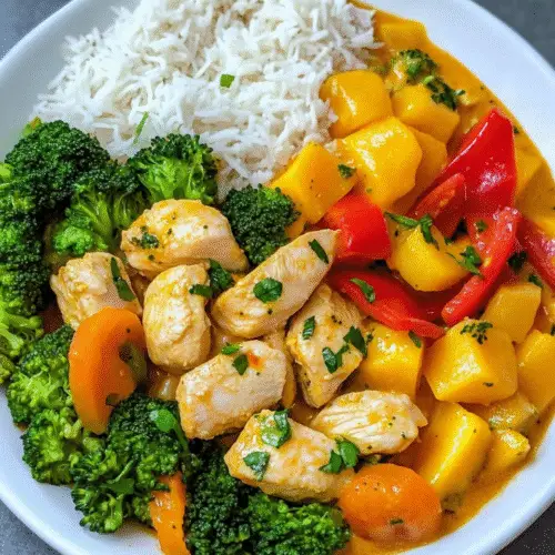 Buntes Kokosmilch-Hähnchencurry