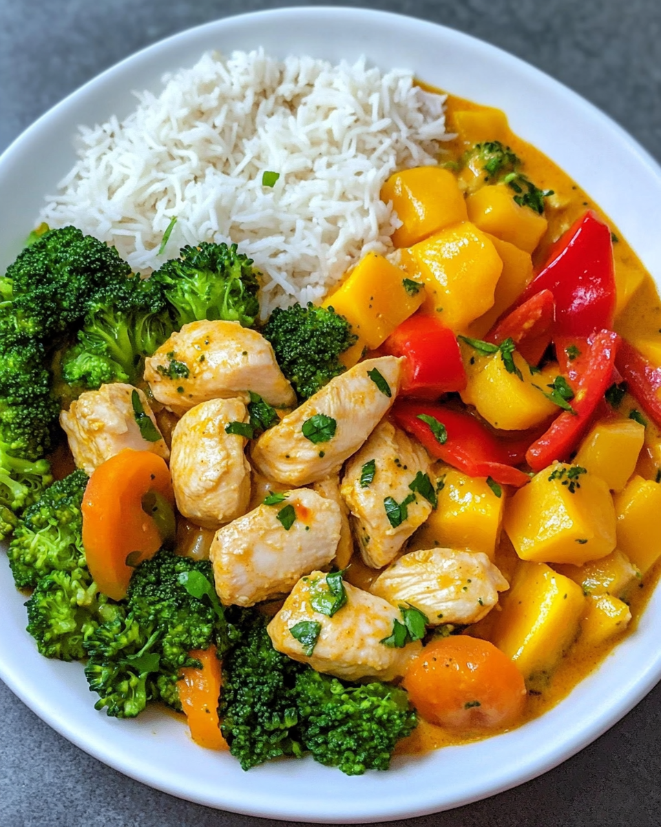 Buntes Kokosmilch-Hähnchencurry